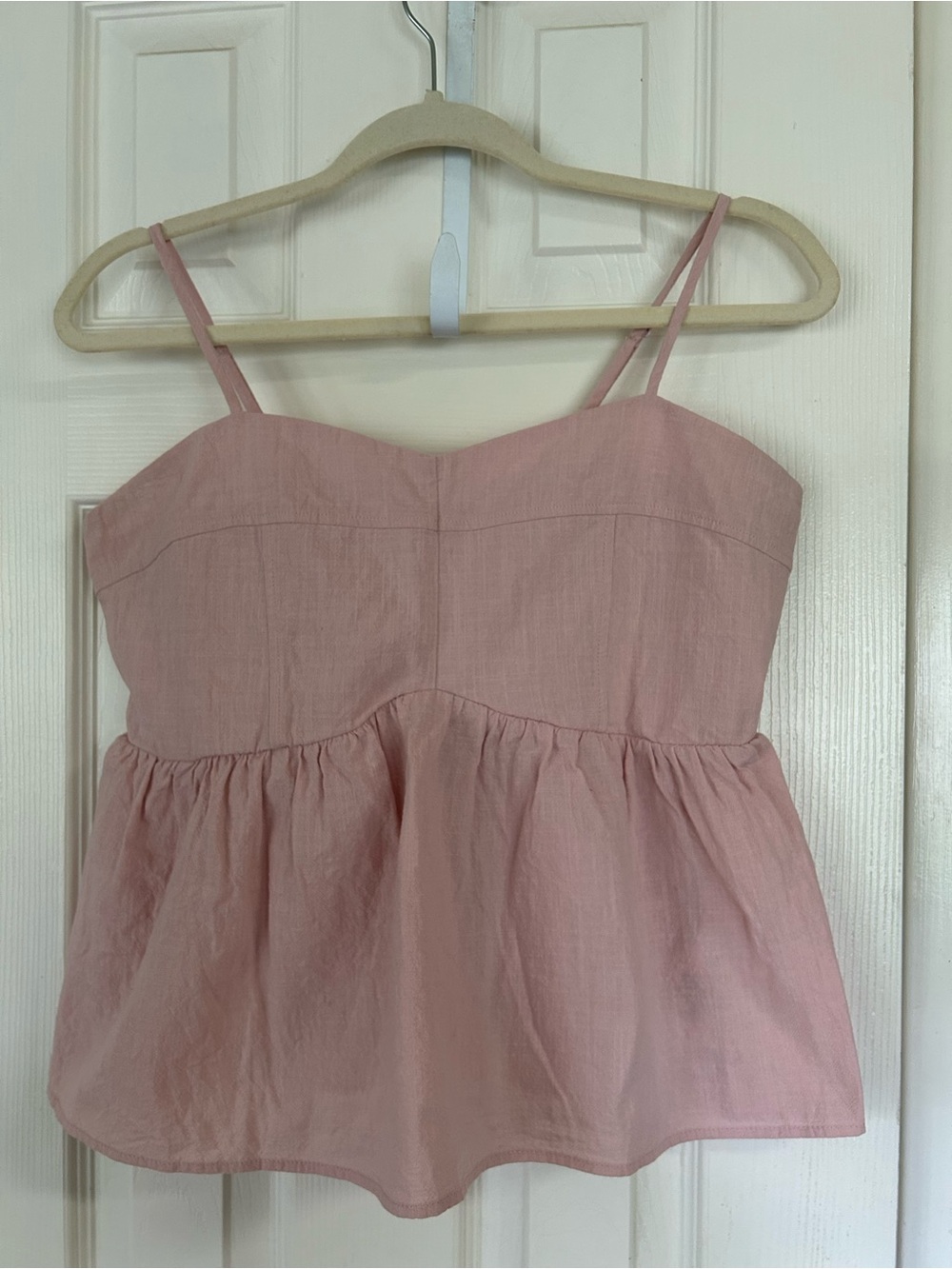 Blue Rain Pink Spaghetti Strap Peplum Camisole